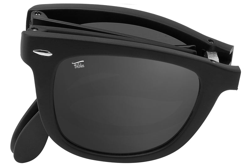 Best Polarized Prescription Sunglasses | 100% UVA + UVB | Carabelle RX Glossy Black / Polarized Gray with Blue Mirror (+$40)